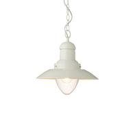 Luminosa Lighting Luminosa Polperro Single Pendant Ceiling Lamp, Gloss Cream, Glass