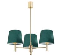 Luminosa Lighting Luminosa Ponte Plus Multi Arm Pendant Ceiling 3 Light Green, Dark Brass Steel