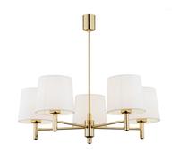 Luminosa Lighting Luminosa Ponte Plus Multi Arm Pendant Ceiling 5 Light Cream, Dark Brass Steel
