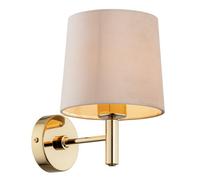 Luminosa Lighting Luminosa Ponte Plus Wall Lamp With Shade Beige, Dark Brass Steel