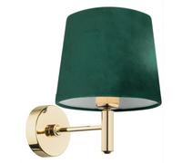 Luminosa Lighting Luminosa Ponte Plus Wall Lamp With Shade Green, Dark Brass Steel