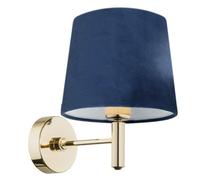 Luminosa Lighting Luminosa Ponte Wall Lamp With Shade Navy Blue, Dark Brass Steel