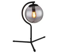 Luminosa Lighting Luminosa Porry Globe Table Lamp Matt Black Smoke Glass Shade 1X E14