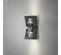 Luminosa Lighting Luminosa Potenza Outdoor Small Modern Up Down Wall Light, Anthracite Gu10, Ip54