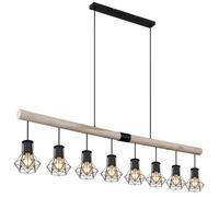 Luminosa Lighting Luminosa Priska Bar Pendant Ceiling Light Matt Black 8X E27