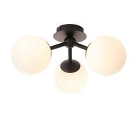 Endon Lighting Endon Pulsa 3 Light Semi-Flush Ceiling Fitting In Matt Black Finish