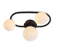 Bathroom Light Black Pulsa 3 Oval IP44 Matt White Glass Endon 93524