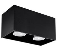 Plafond QUAD MAXI Aluminium Black GU10 LED MODERN Rectangular SOLLUX LIGHTING