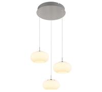 Netlighting Quintara Cluster Pendant Nickel Matt Opal Glass Shade 3x LED 3000K in Grey Netlighting Grey