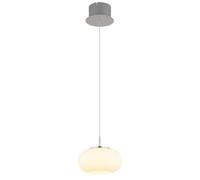 Netlighting Quintara Dome Pendant Nickel Matt Opal Glass Shade LED 3000K in Grey Netlighting Grey