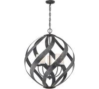 Luminosa Lighting Luminosa Quoizel Blacksmith Spherical Pendant Ceiling Light Old Black, Ip44