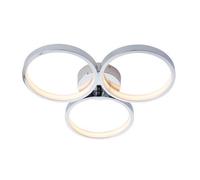 Luminosa Lighting Luminosa Radius Modern Designer Round Led Semi Flush Ceiling Light Chrome, Warm White, Ip44