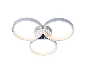 Luminosa Lighting Luminosa Radius Modern Designer Round Led Semi Flush Ceiling Light Chrome, Warm White, Ip44
