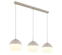 Globo Ragusa pendant light, length 90 cm, sand/chrome, metal, 3-bulb