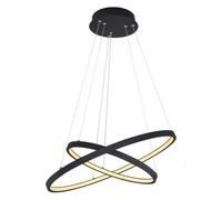 Luminosa Lighting Luminosa Ralph Twin Ring Pendant Ceiling Light Matt Black 2X Led Dimmable 3000K