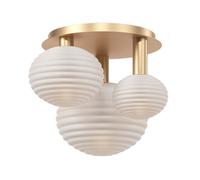 Luminosa Lighting Luminosa Reels Modern Globe Ceiling Light Gold 3Xe14 White Shade