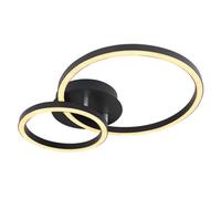 Luminosa Lighting Luminosa Reggy Twin Ring Integrated Led Semi Flush Ceiling Light Black 2X Led 3000K