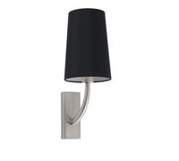 Luminosa Lighting Luminosa Rem Matt Nickel, Black Shade Wall Lamp