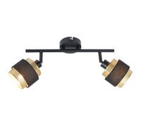 Luminosa Lighting Luminosa Renez Twin Ceiling Spotlight Black, Gold, Fabric 2Xe14
