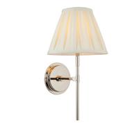 Luminosa Lighting Luminosa Rennes & Carla Wall Lamp With Shade Bright Nickel Plate & Cream Fabric