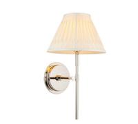 Luminosa Lighting Luminosa Rennes & Chatsworth Wall Lamp With Shade Bright Nickel Plate & Ivory Silk
