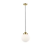Luminosa Lighting Luminosa Riano Globe Pendant Ceiling Light, French Gold, Opal, 1X E27