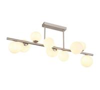 Luminosa Lighting Luminosa Riha Globe Ceiling Light Nickel Matt Opal Glass Shade 9X G9 3000K