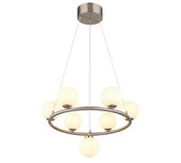 Netlighting Riha Globe Pendant Nickel Matt Balls Opal Glass Shade 7x G9 3000K in Grey Netlighting Grey