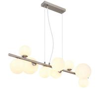 Luminosa Lighting Luminosa Riha Globe Pendant Ceiling Light Nickel Matt Opal Glass Shade 9X G9 3000K