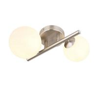 Netlighting Riha Globe Wall Lights Nickel Matt Opal Glass Shade 2x G9 3000K in Grey Netlighting Grey