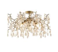 Merano Lighting Rimini 3 Light Ceiling Semi Flush Aged Gold Paint & Champagne Lu
