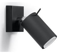 Wall Lamp INDUSTRIAL Metal Bracket RING 1 Black movable GU10 LED SOLLUX LIGHTING