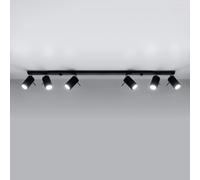 Sollux Plafond Ring 6L Black, Black
