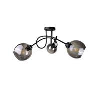 Luminosa Lighting Luminosa Ring Multi Arm Semi Flush Ceiling Light Black, 70Cm, 3X E27