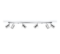 SOLLUX LIGHTING Downlight Round, chrome, 6-bulb linear