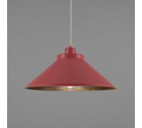 Luminosa Lighting Luminosa Rio Coloured Dome Pendant Light, Antique Brass, Antique Pink