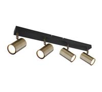 Luminosa Lighting Luminosa Robby Ceiling Spotlight Bar Matt Black, Gold 4X Gu10