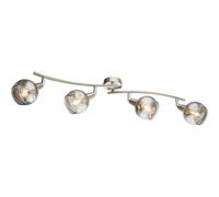 Luminosa Lighting Luminosa Roman Ceiling Spotlight Bar Nickel Matt Glass Shade 4X E14 3000K