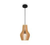 Luminosa Lighting Luminosa Roots I Modern 30Cm Wire Frame Pendant Ceiling Light Black 1Xe27 Beige Shade