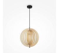 Luminosa Lighting Luminosa Roots Modern 43Cm Spherical Pendant Ceiling Light Black 1Xe27 Beige Shade