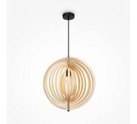 Luminosa Lighting Luminosa Roots Modern 50Cm Spherical Pendant Ceiling Light Black 1Xe27 Beige Shade