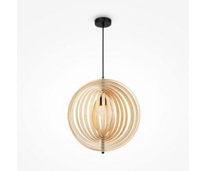 Luminosa Lighting Luminosa Roots Modern 50Cm Spherical Pendant Ceiling Light Black 1Xe27 Beige Shade