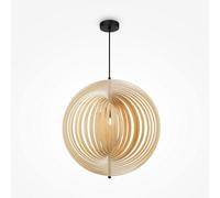 Luminosa Lighting Luminosa Roots Modern 60Cm Spherical Pendant Ceiling Light Black 1Xe27 Beige Shade