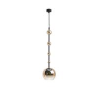 Luminosa Lighting Luminosa Ros Modern Dome Pendant Ceiling Light Black 1Xgu10 Amber Shade