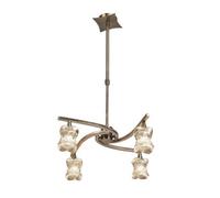 Luminosa Lighting Luminosa Rosa Telescopic Ceiling Pendant Semi Flush Convertible 4 Light G9, Antique Brass