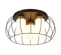 Luminosa Lighting Luminosa Rowena Wire Semi Flush Ceiling Light Matt Black 3X E27