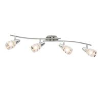 Luminosa Lighting Luminosa Roy Ceiling Spotlight Bar Chrome Satined Glass Shade 4X E14