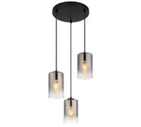 Netlighting Roy Cluster Pendant Ceiling Light Matt Black Smoke Glass Shade 3x E27 Netlighting Black