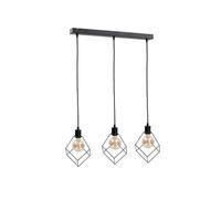 Luminosa Lighting Luminosa Ruben Bar Pendant Ceiling Light Black, 60Cm, 3X E27
