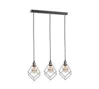 Luminosa Lighting Luminosa Ruben Bar Pendant Ceiling Light Gold, 60Cm, 3X E27